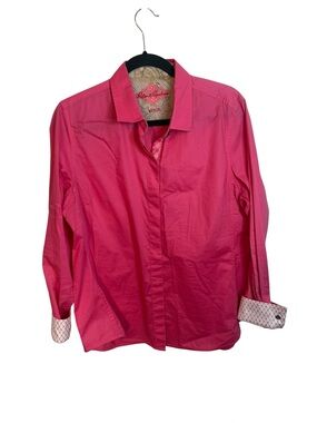 Robert Graham Hot Pink Slim Fit Women’s Cotton Button Down Shirt